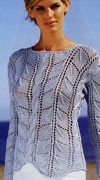 Женский пуловер связать спицами