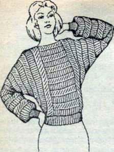 Вязаная блузка кимоно со щелевидной горловиной
