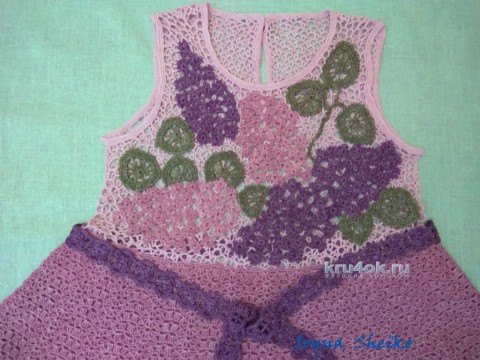 Нарядное платье Махровая сирень. Работа Ирины вязание и схемы вязания