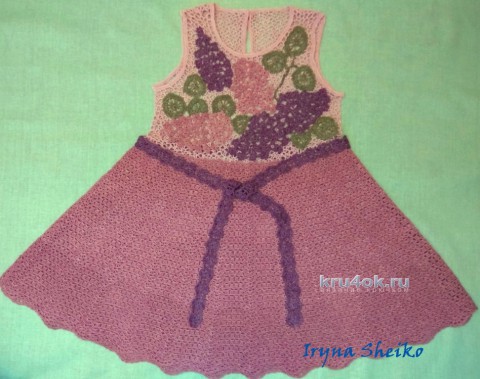 Нарядное платье Махровая сирень. Работа Ирины вязание и схемы вязания
