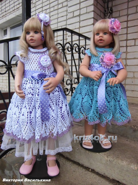 Детские платья крючком. Работы Виктории вязание и схемы вязания