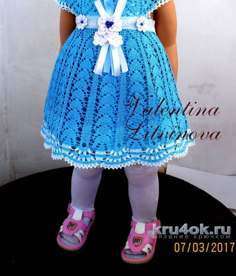 Платье для девочки. Работа Валентины Литвиновой вязание и схемы вязания